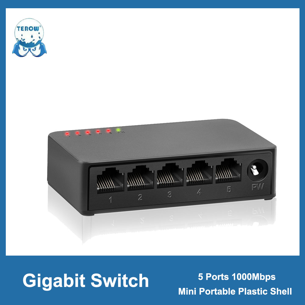 ギガビットスイッチ 5/8 ポート 1000mbps ネットワークスイッチミニイーサネットスイッチ高性能スマートスイッチャー RJ45 ハブインターネットインジェクター