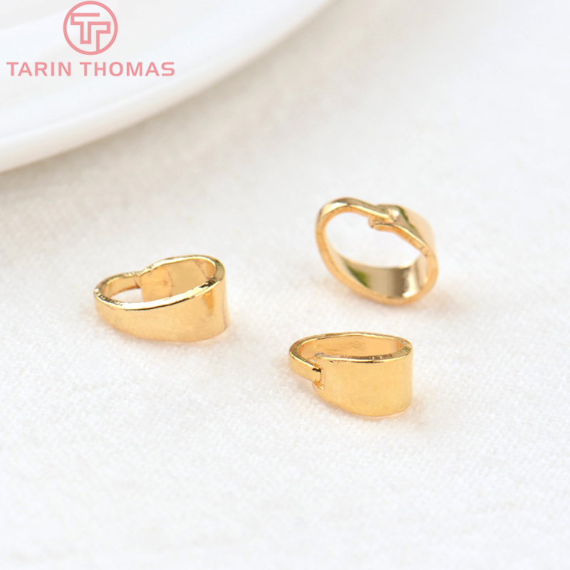 (3287)20PCS 6x2.8MM 7x3.4MM 24K Gold Color Plated Brass Charms Connector Pendants Clasps Diy Jewelry Findings Accessories