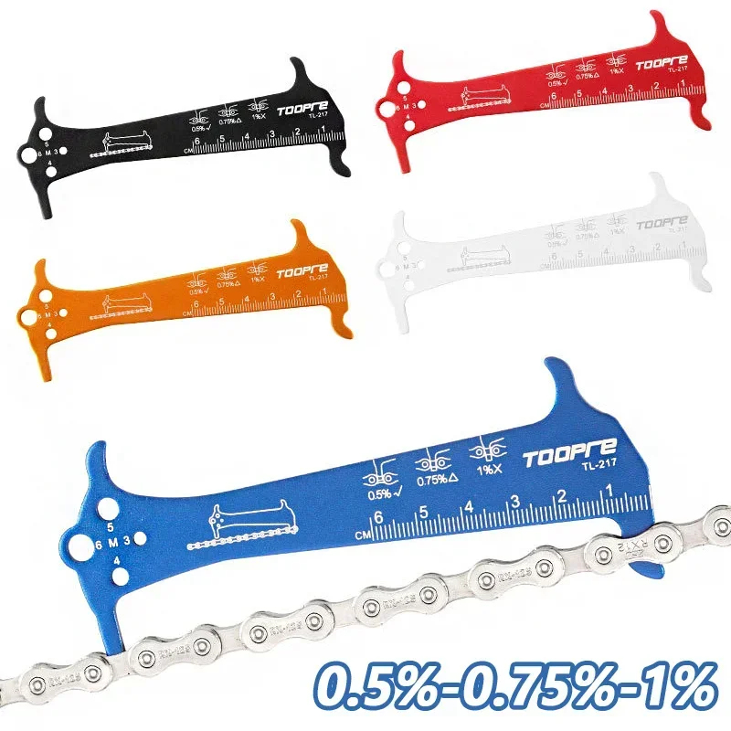 Indicadores de desgaste de cadena de bicicleta, medidor de cadena de ciclismo, regla de medición, herramienta de reparación de cadena de bicicleta de carretera, duradera