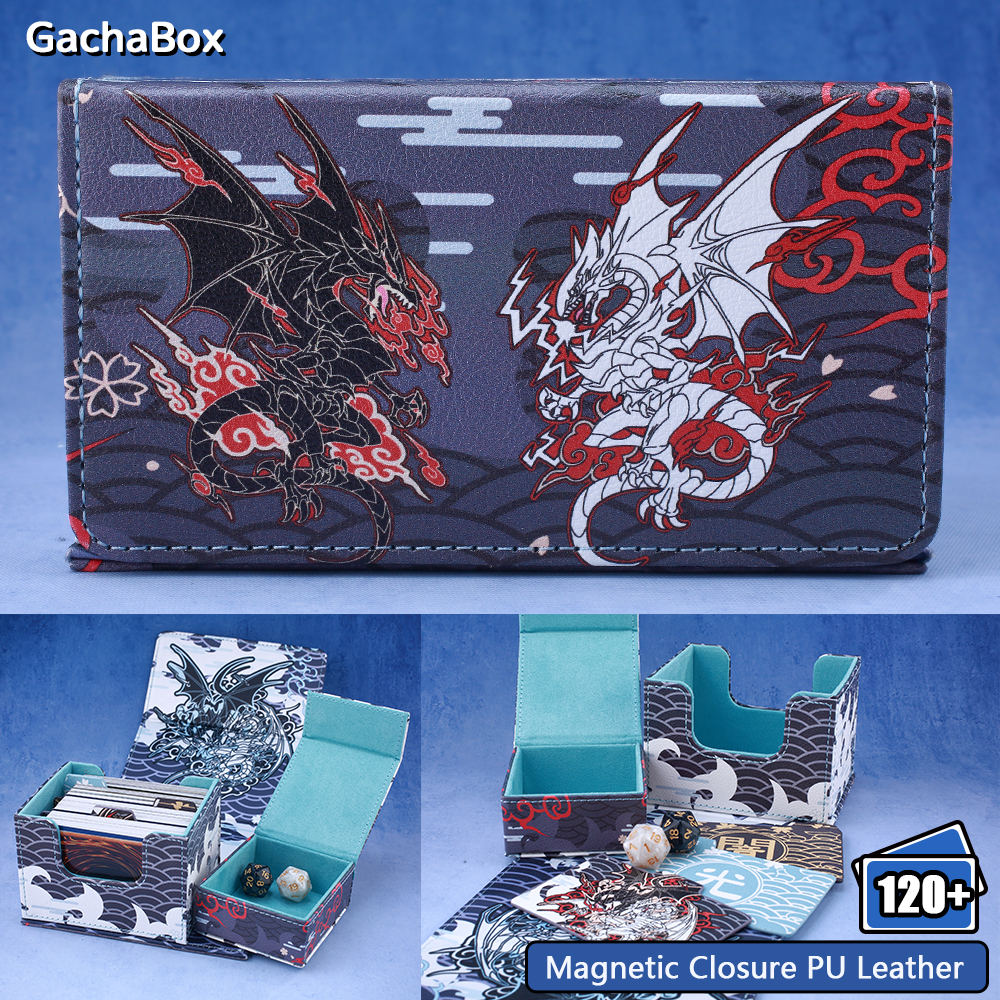 Diviner Dragons Chi Deck Box Dicewinder для YGO, подходит для 100 карт с двойными рукавами, лоток для игральных костей, ящик для хранения карт для TCG MTGames PTCG