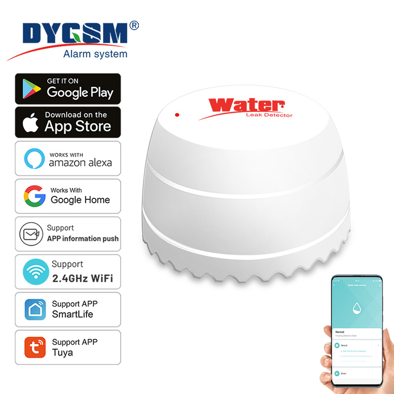 Tuya WiFi 漏水検知器 洪水センサー スマートライフ APP リモート監視 洪水警報 オーバーフローセキュリティ Alexa Google 付き