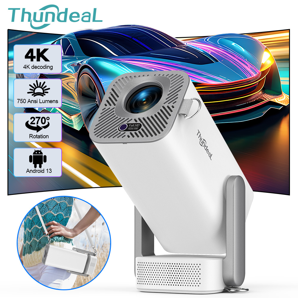 Mini projecteur HD ThundeaL 1080P 2K 4K, projecteur vidéo LED TD80W Pro WIFI Android, projecteur TD80Pro Beamer, vidéo 3D, home cinéma