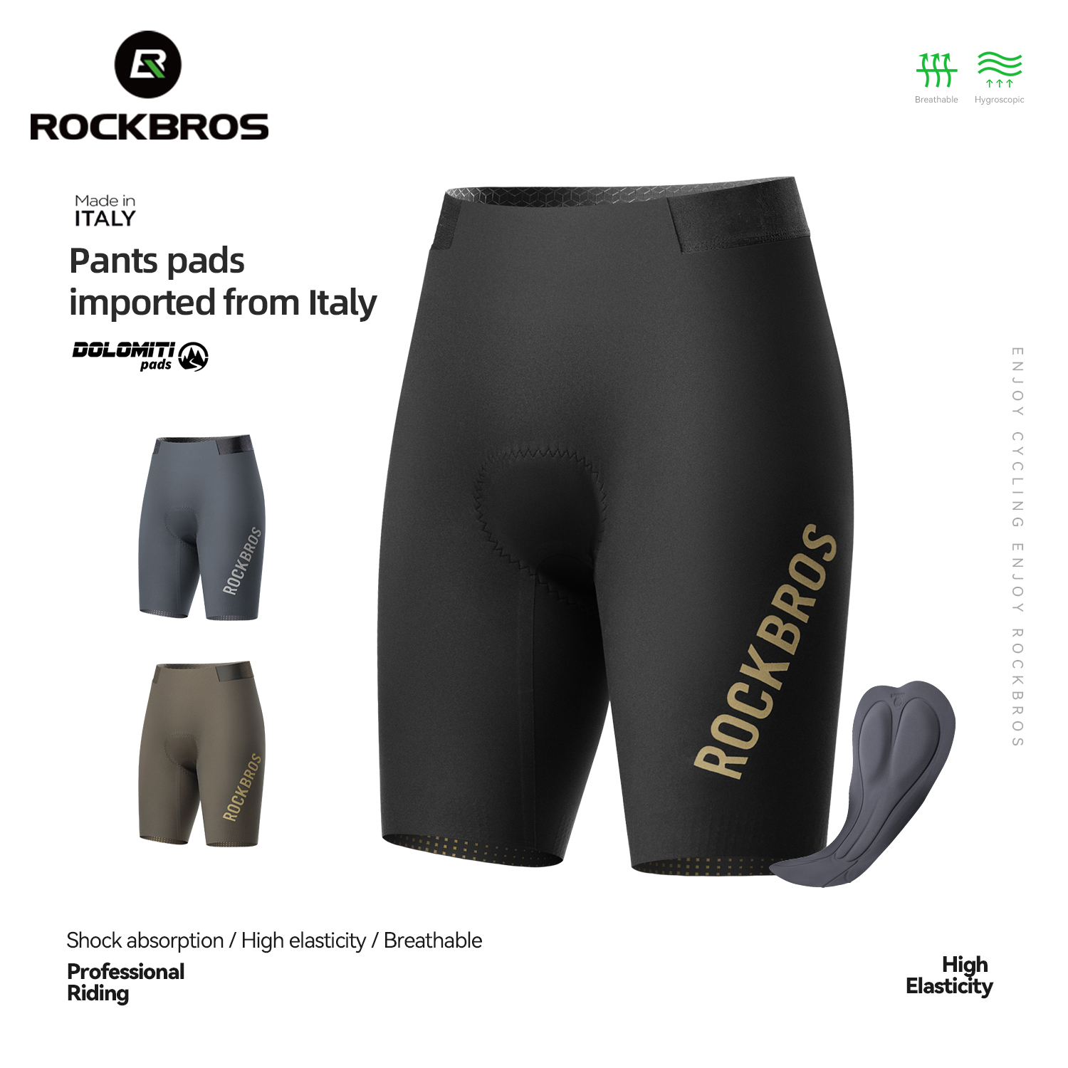 ROCKBROS กางเกงขาสั้นขี่จักรยานฤดูร้อนน้ําหนักเบาระบายอากาศได้ยืดหยุ่นสูงกางเกงขาสั้นขี่จักรยาน ไม่ลื่น สบาย แผ่น เบาะกางเกงขาสั้นขี่จักรยาน