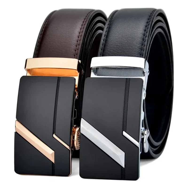 Men High Quality PU Leather Belt for Men Strap Metal Automatic Buckle LONG Plus Large Size 130 140 150 160 170 cm Belt