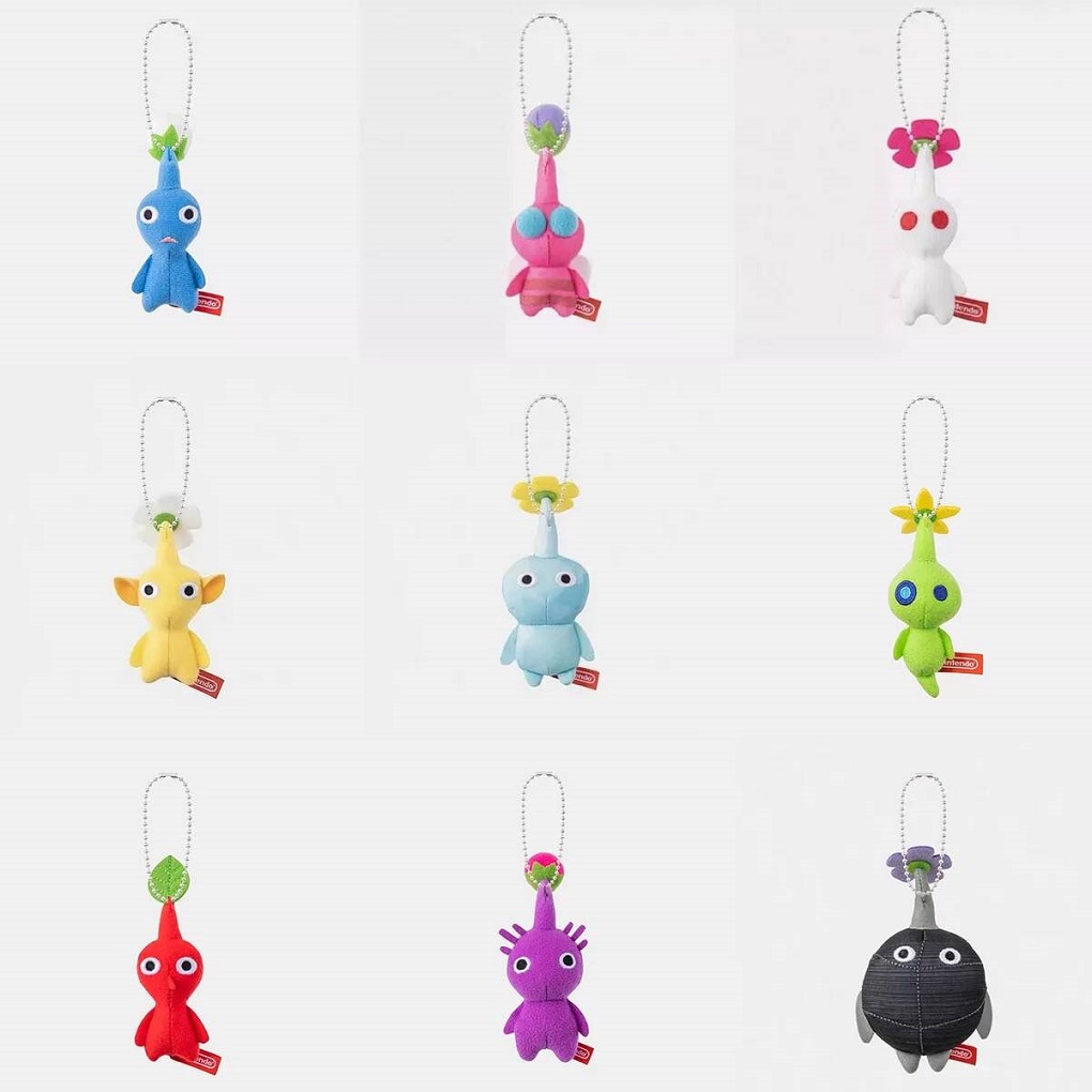 Mini poupée en peluche Pikmin tendance, porte-clés, breloque de sac, pendentif décoratif, jouets multicolores rouge, jaune, bleu, cadeau à suspendre