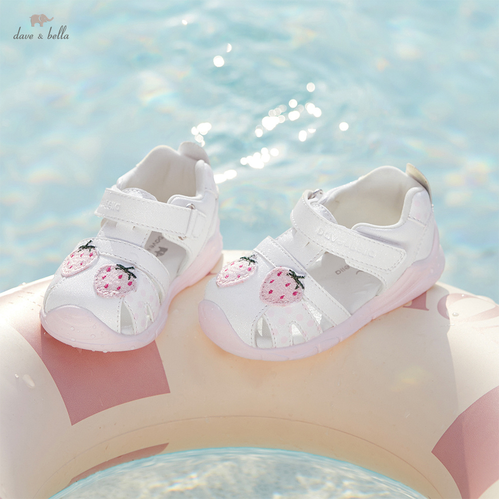 Dave Bella Kleinkind-Sandalen, Sommerschuhe für Babys, Mädchen, Strand, weiche Sohle, lässig, Erdbeer-Freizeitschuhe, Kinder-Sandalen DB7281-A