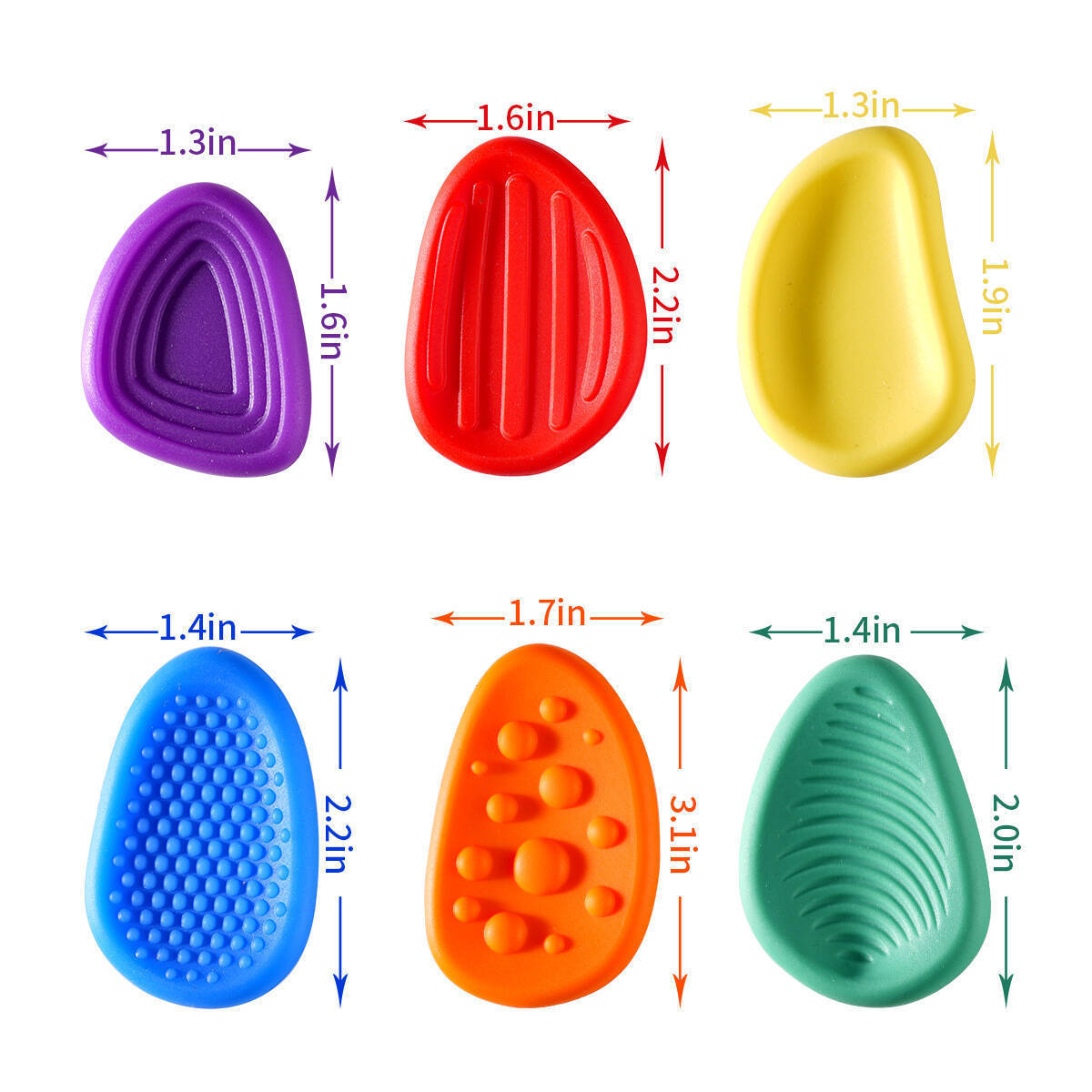 หินสัมผัสเพื่อผ่อนคลาย 6 ชิ้น ของเล่นนุ่มนิ่มสำหรับเด็กและผู้ใหญ่ ช่วยลดความวิตกกังวล บรรเทาความเครียด พกพาสะดวก เหมาะเป็นของขวัญ