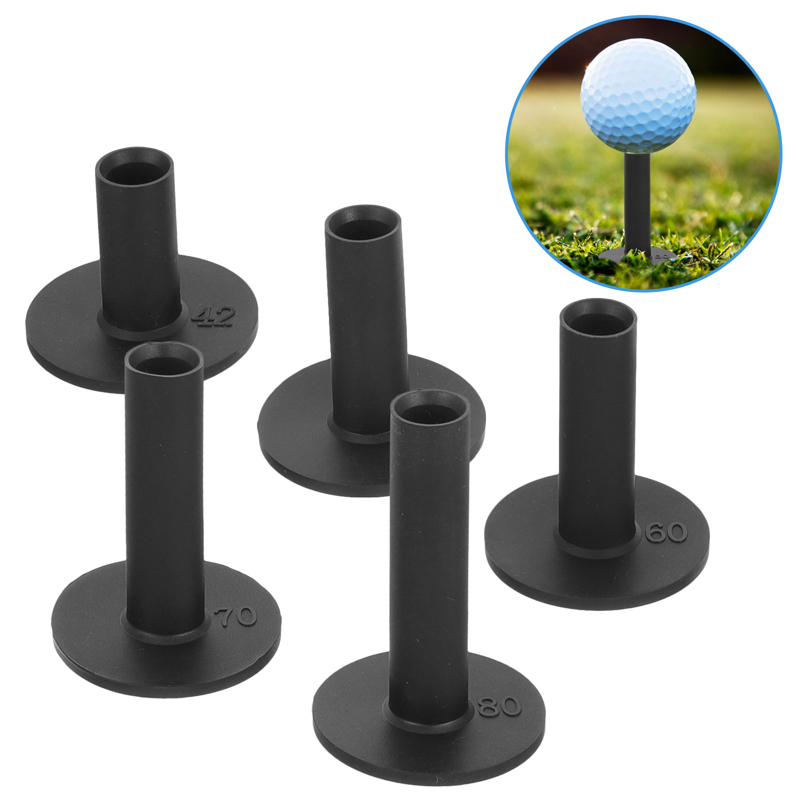 5Pcs Golf Tees Professional Stands Driving Range Practice Holders Golf Accessories Silicone Tees Golfer Supplies Flexible