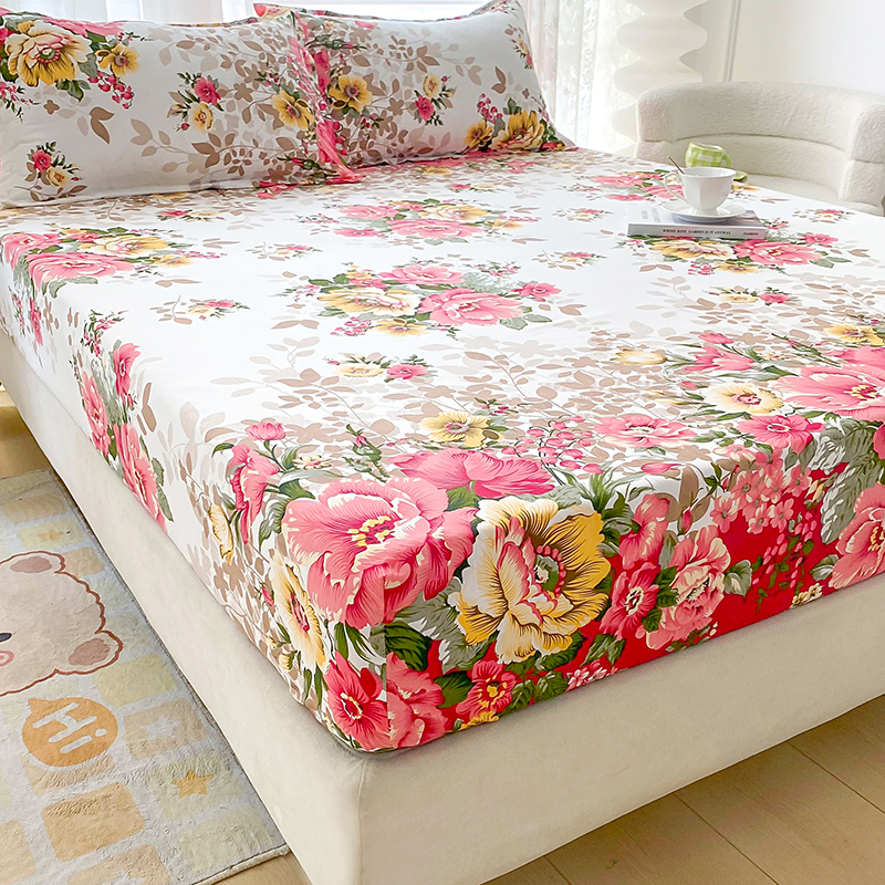 Sábanas con estampado de flores, sabanas con estampado reactivo, cama matrimonial individual/Queen/King, funda de colchón, sábanas dobles