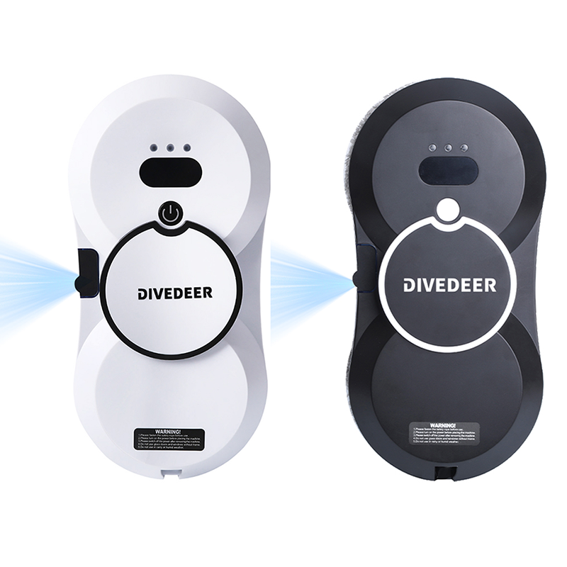 DIVEDEER Robot de limpieza de ventanas con pulverizador de agua, limpiador de vidrio con motor sin escobillas de doble cara inteligente de gran altura, tipo spray
