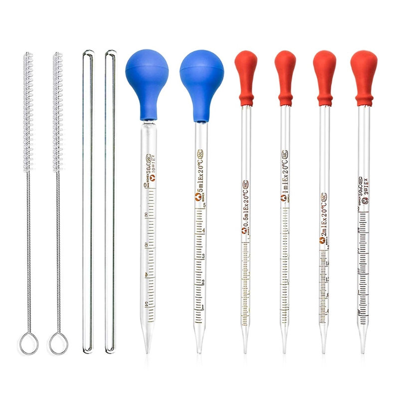 Droppers แก้ว Droppe Drip Pipette Liquid Pipettes ชุด CLEAR Scale วัด Pipettes สำหรับ แปรงทำความสะอาดสำหรับ Laborato