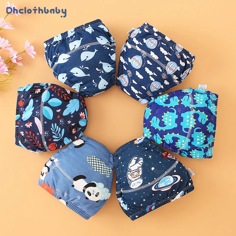 4 pçs fraldas à prova dwaterproof água do bebê xixi shorts roupa interior reutilizável macio algodão ecológico criança potty calças de treinamento para meninos meninas
