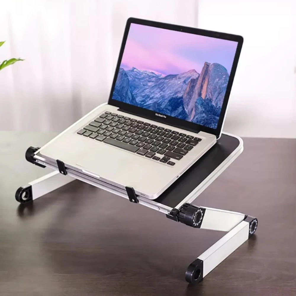 Suporte dobrável ajustável para laptop, material de alumínio portátil, suporte de resfriamento de computador, base plana com aumento de altura