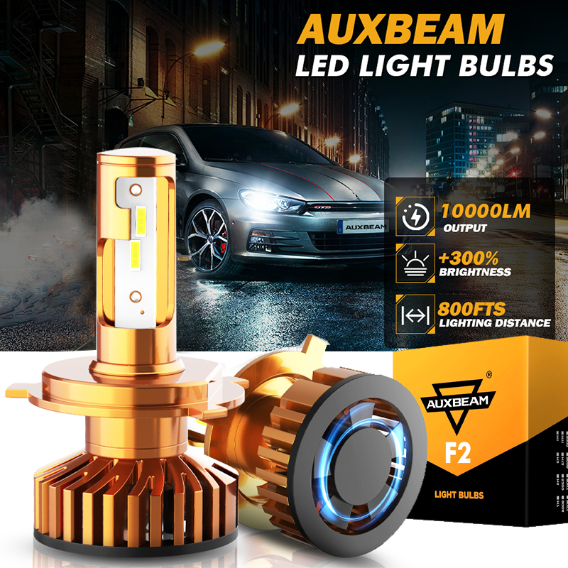 AUXBEAM 10000LM 52W LED ไฟหน้าหลอดไฟ H4 H7 H11 H13 9004 9005 9007 6500K Cool สีขาวรถหมอกหลอดไฟ