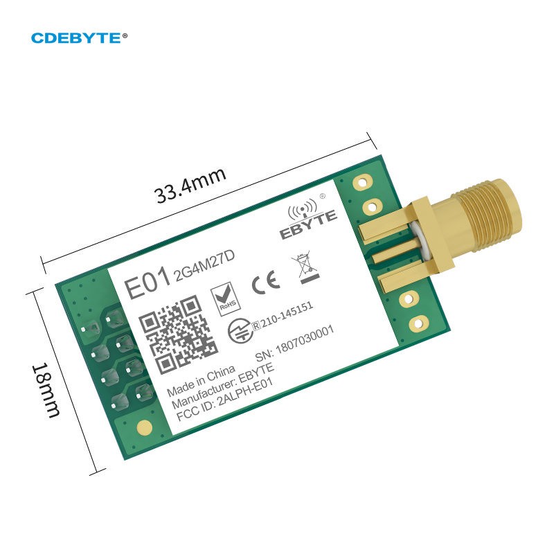 2 Stück nRF24L01P 2,4 GHz Wireless RF Sender Fernmodul E01-2G4M27D 27 dBm 5 km DIP PA LNA IoT Smart Home Sensoren Headset
