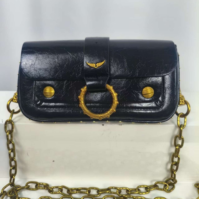 2026 High-end design, klassiek ronde rivet-design, eenvoudige en veelzijdige mini-tas, borstas, schoudertas