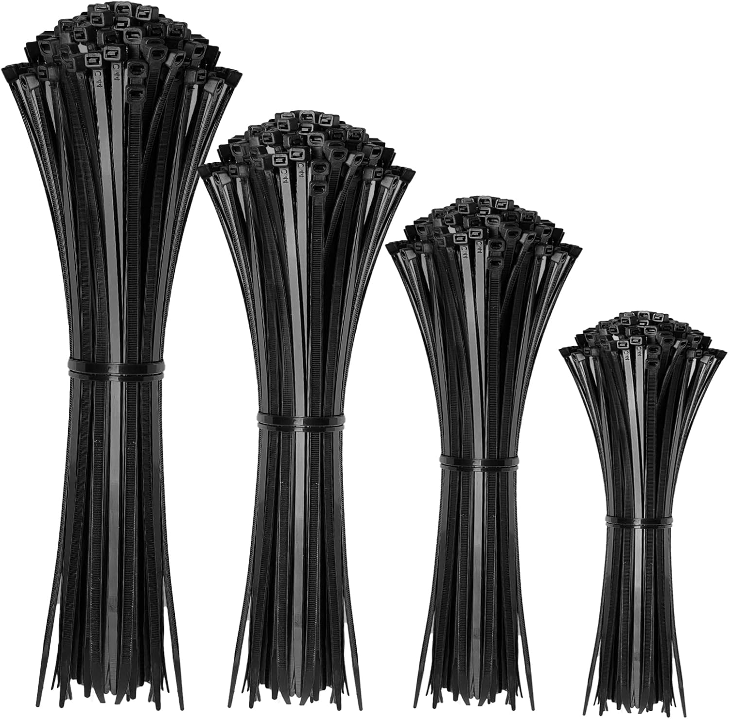 100 PCS Auto-travamento plástico nylon gravata 100 PCS preto braçadeira de cabo anel de fixação braçadeira de cabo zip envoltórios cinta conjunto de braçadeira de cabo de náilon