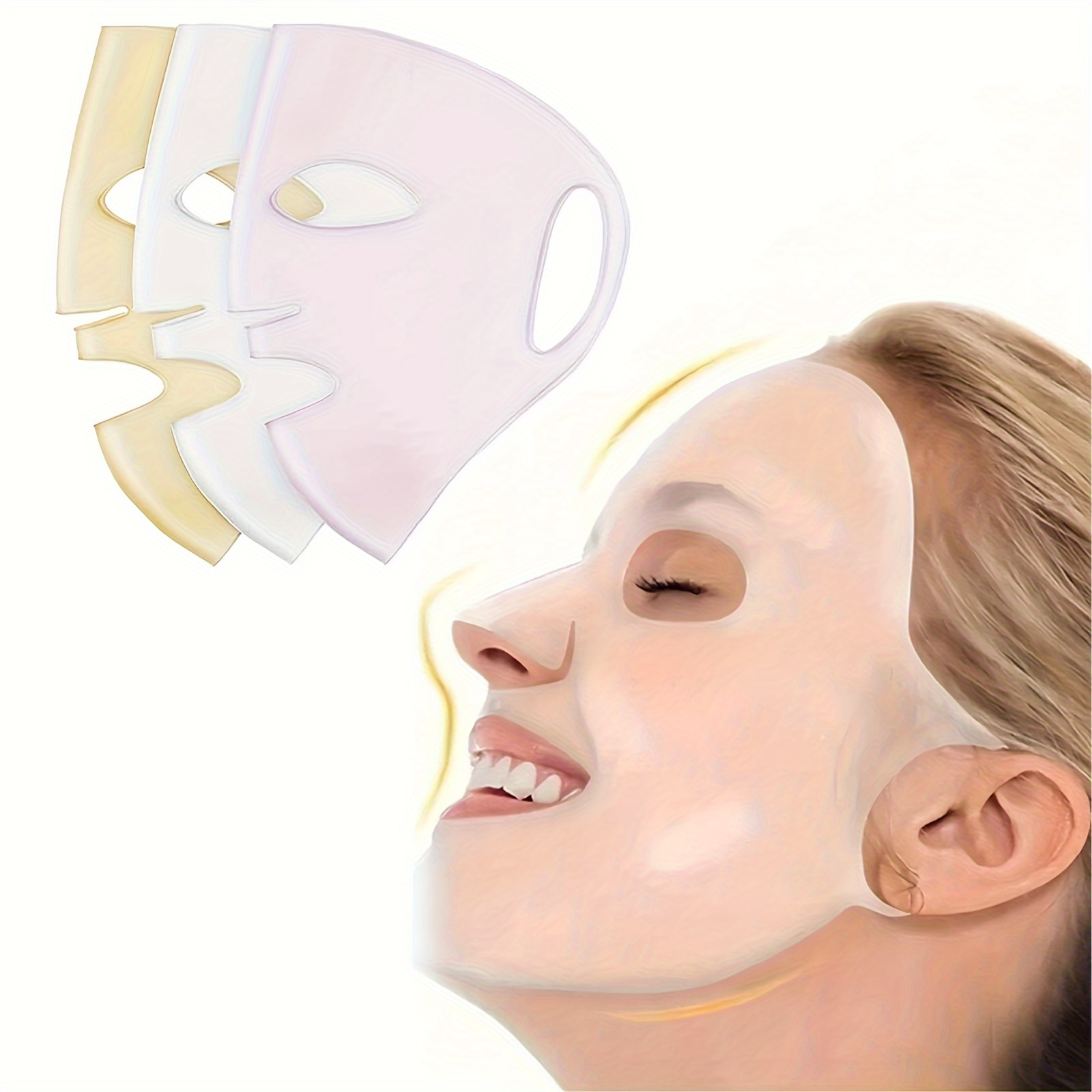 1PC 3DซิลิโคนFacial MaskสําหรับMoisturizing-Reusable,ป้องกันการระเหยน้ํา,Skin Careเครื่องมือสําหรับสตรี
