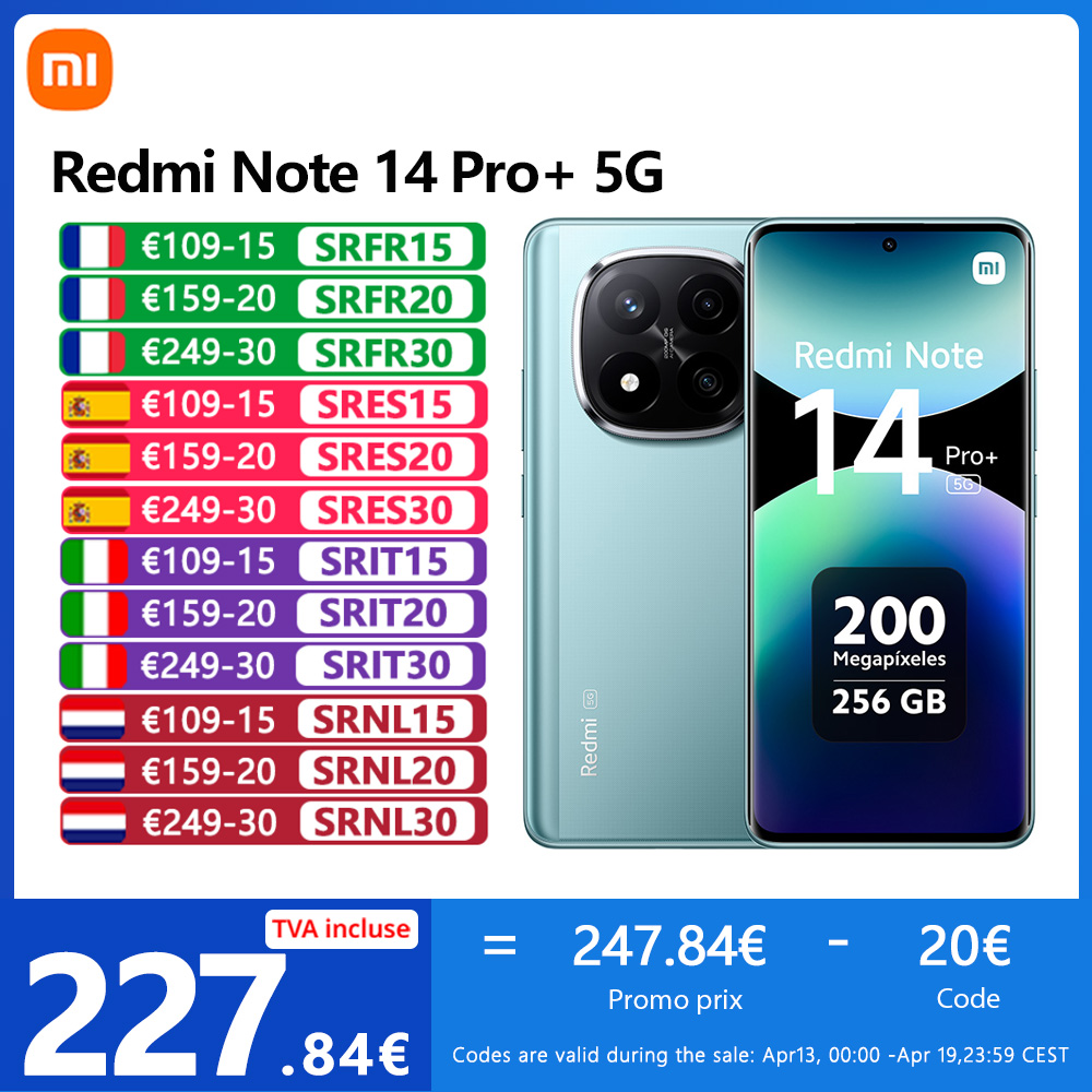 Xiaomi Redmi Note 14 Pro Plus 5G, NFC, smartphone, Snapdragon®7s Gen 3, schermo AMOLED 1,5K di pollici, 120Hz, fotocamera 200 MP, batteria 5110 mAh,Caricabatterie non incluso