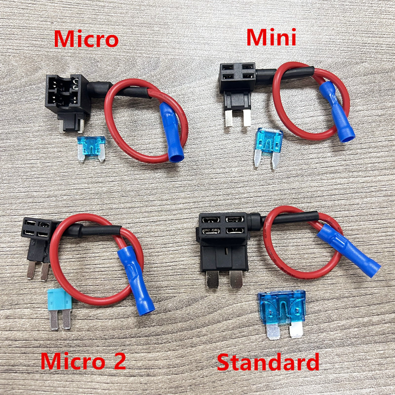 Adapter do samochodowego gniazda bezpiecznikowego 12V, rozmiar MINI, SMALL, MEDIUM, z bezpiecznikiem nożowym 10A Micro Mini Standard ATM.