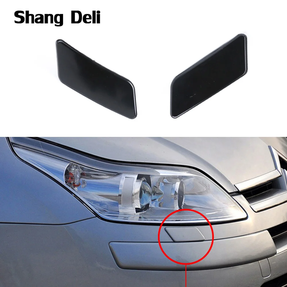 Cubierta de boquilla de pulverización para arandela de faro delantero, tapa de chorro izquierda derecha sin pintar para piezas de coche Citroen C4