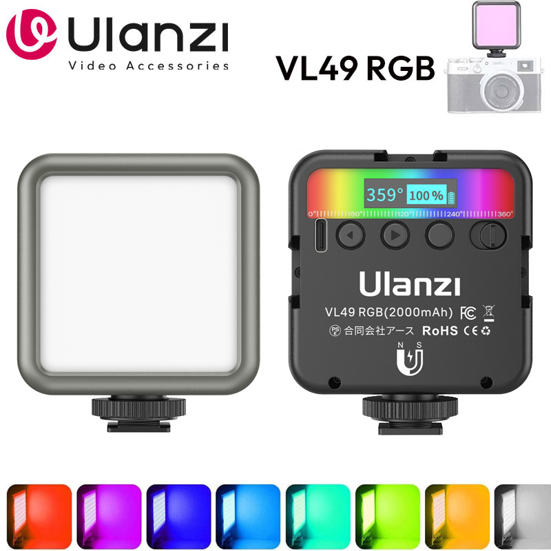 Ulanzi VL49 RGB видеофонарь Мини - светодиодная камера светильник 2000mAh Зарядные светодиодные панели