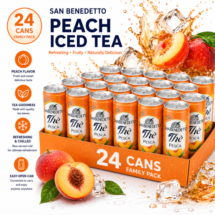 Mehrfachpackung San Benedetto Tè Freddo 24 Dosen à 330ml |   Scorta Famiglia Tee mit Mineralwasser |   Erfrischende Alkoholfreie Getränke