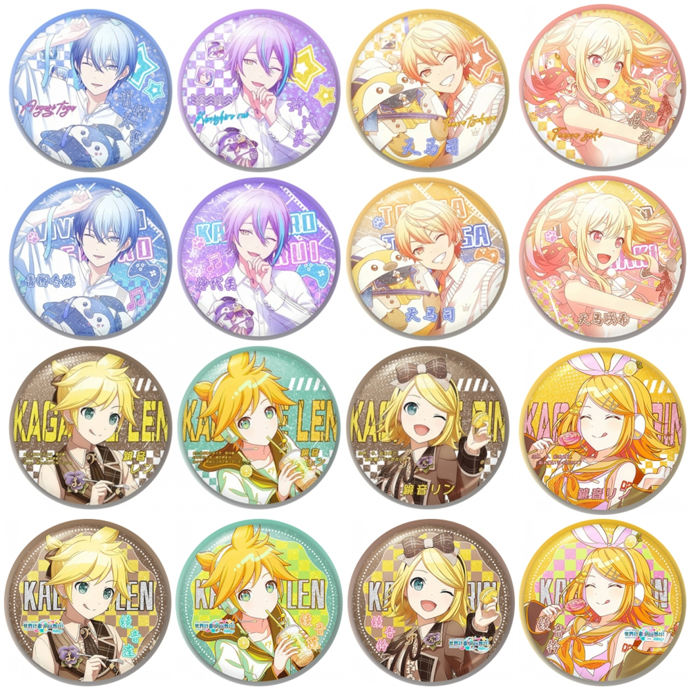 58mm アニメプロジェクト SEKAI カラフルステージ feat Pjsk アオヤギ トヤ ‌   天馬サキ コスプレ衣装 バッジピン SPTE ブリキブローチ 小道具