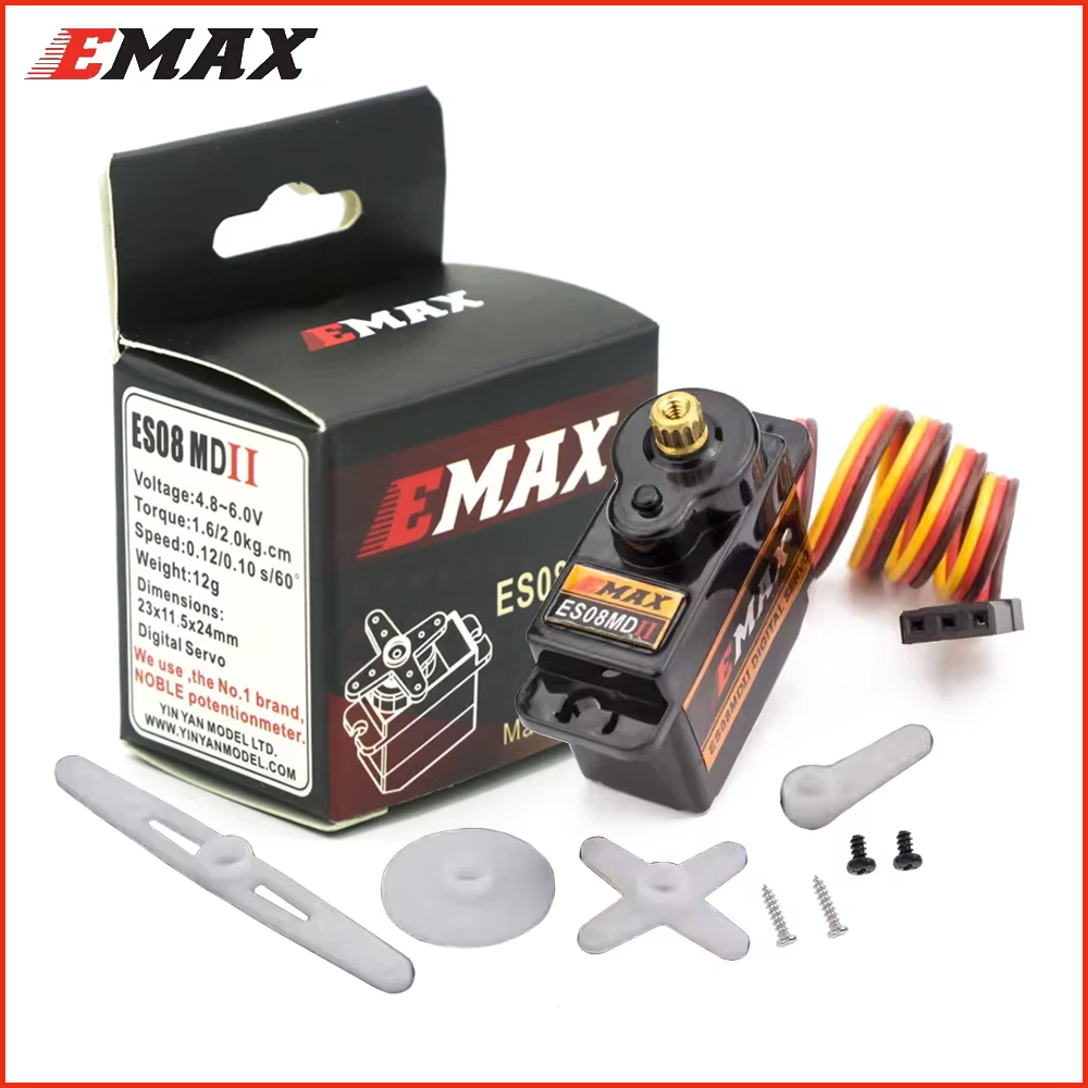 Emax ES08MD ES08MDII 4-6.0V 2Kg Metal Gear Mini Digital Servo Futaba/JR Plug untuk TREX 450 Aksesori Helikopter Pesawat