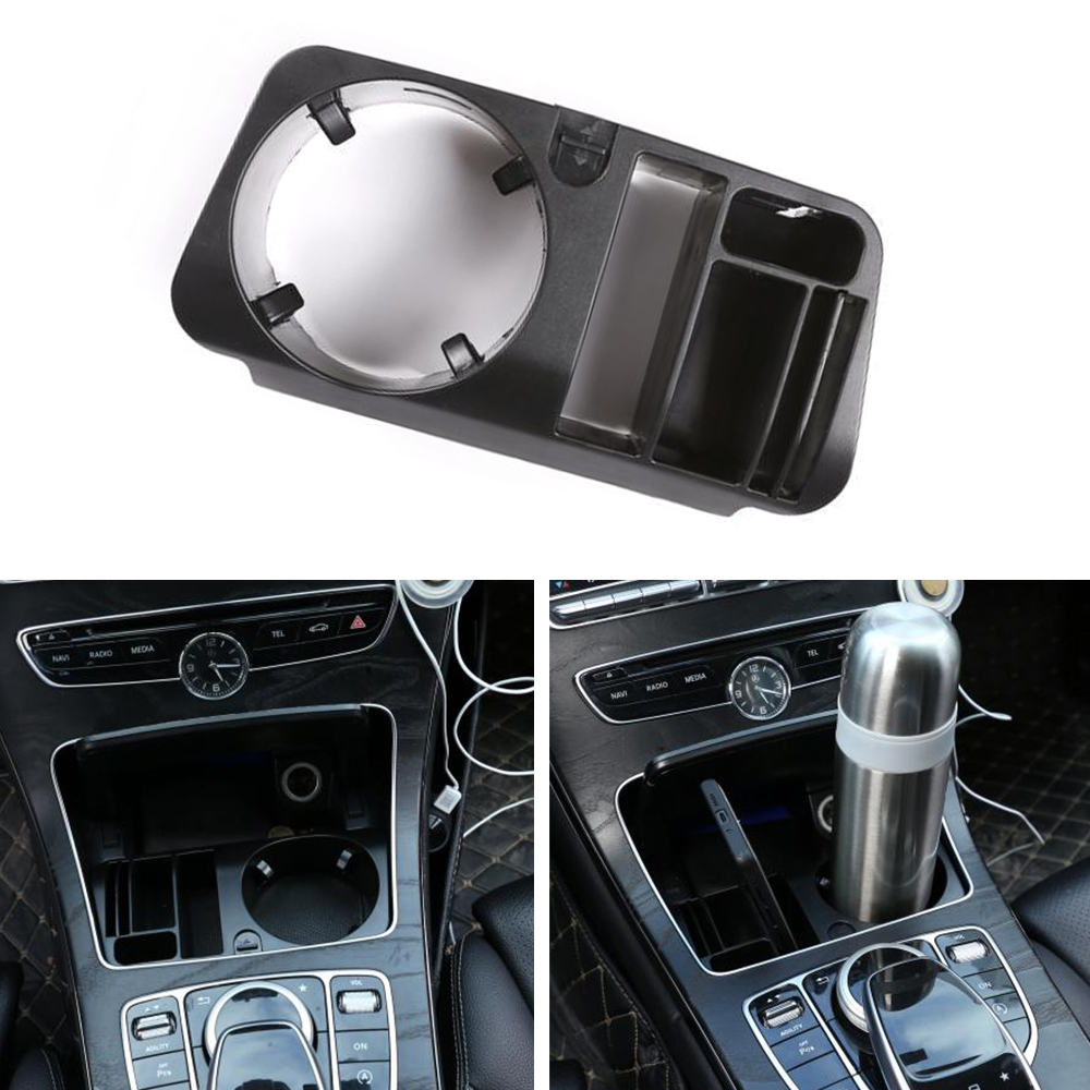 Caja de almacenamiento de consola Central de plástico para coche, portavasos para Mercedes Benz C E GLC clase W205 X253 W213 S213 C238, accesorios para coche