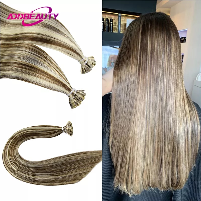 Rechte Platte Tip Hair Extensions Keratine Capsules 100% Menselijk Remy Haar Natuurlijke Fusion Hair Extensions 1 g/stks 0.8 g/stks 50 stks/set