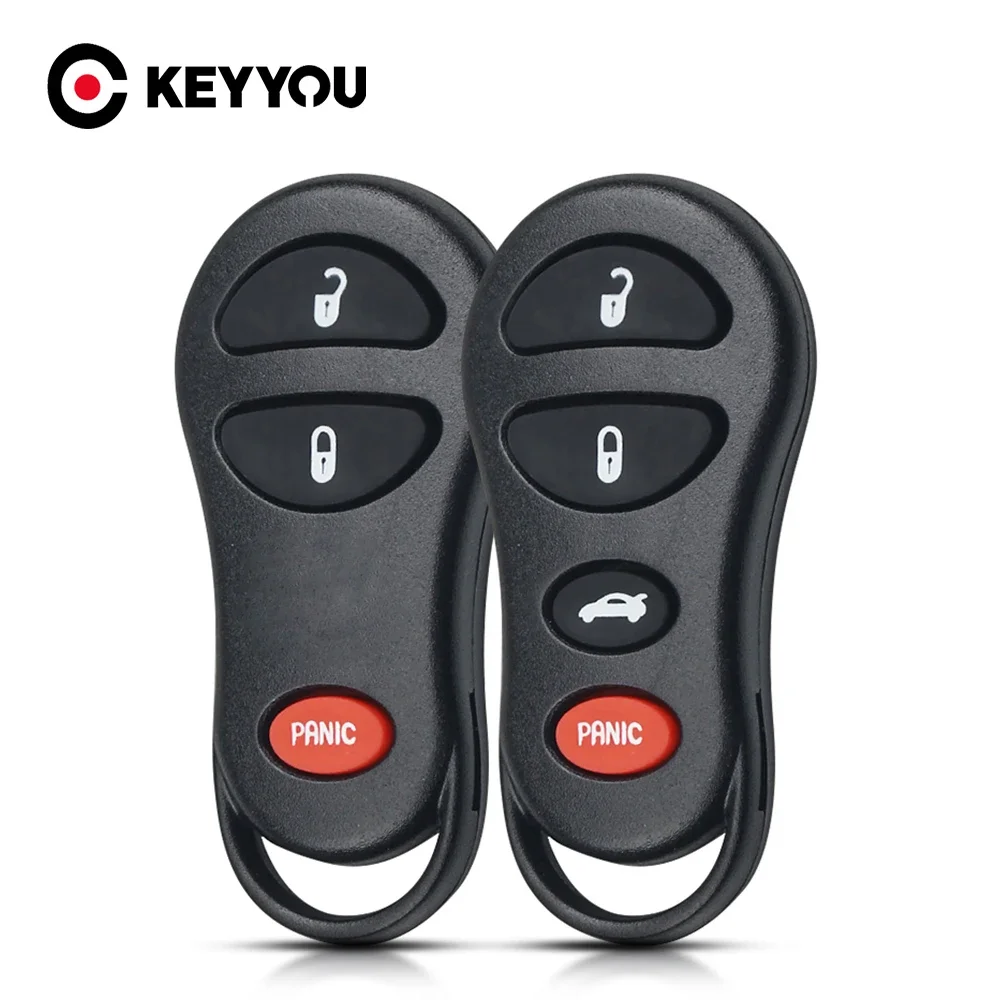 KEYYOU-carcasa para llave remota de entrada sin llave para coche, carcasa Fob para Chrysler Voyager Cruiser, Dodge, Ram, Dakota, Jeep, Cherokee