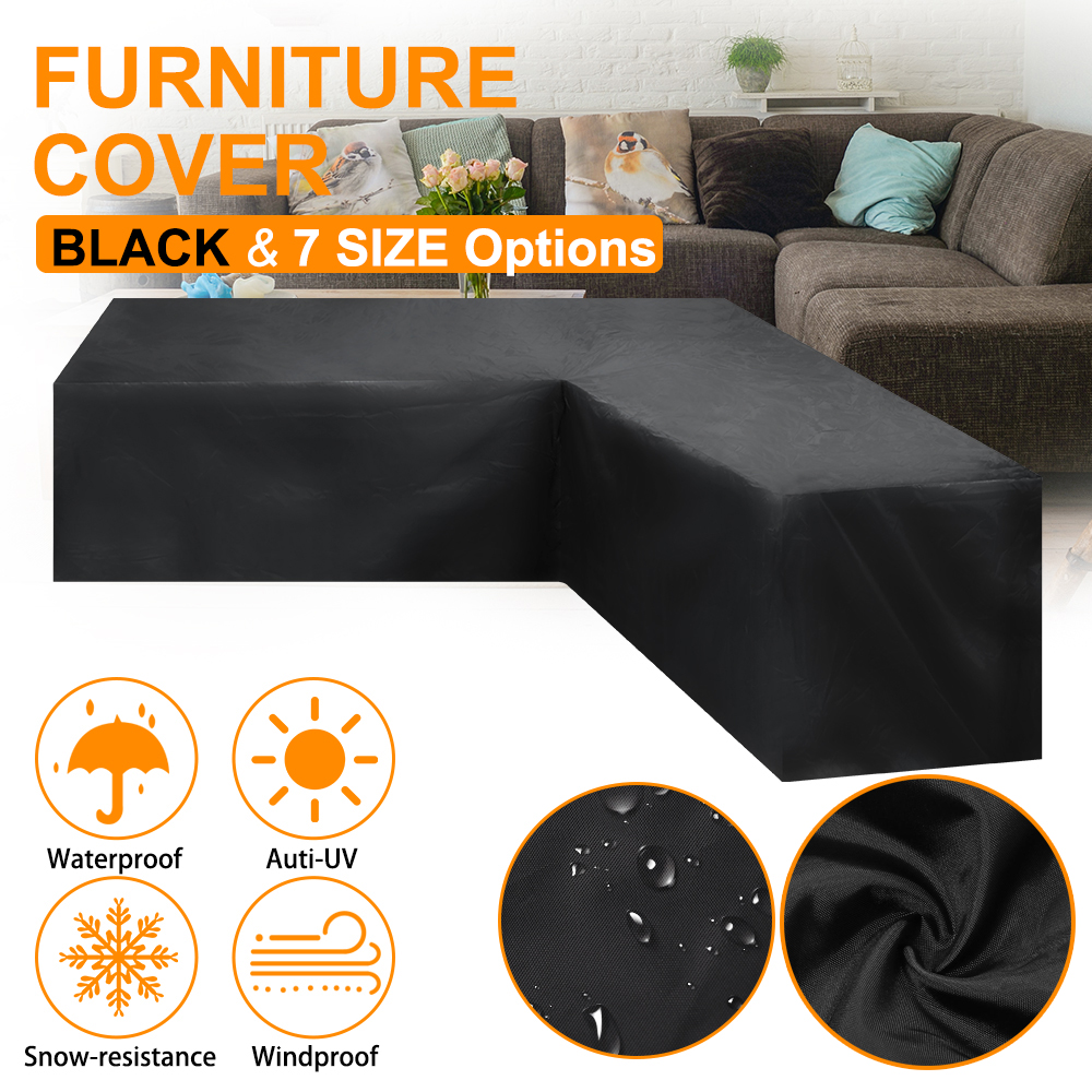 Funda de sofá esquinero para exterior, cubierta de muebles esquineros de ratán para jardín, juego de protección de sofá impermeable en forma de V, fundas antipolvo multiusos