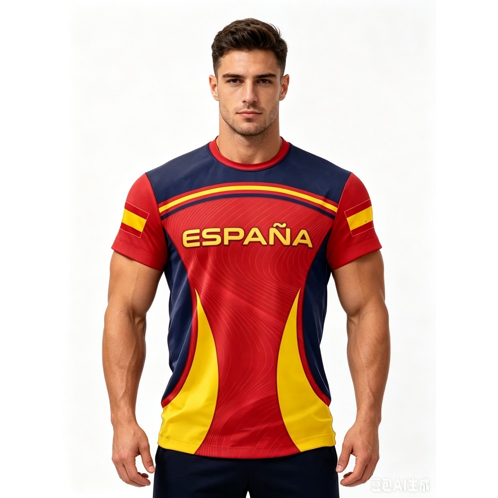 Summer 2026 Spain Football Jerseys for Men Classic God Spain Short Sleeve Tees Casual O-Neck Sports Style T-Shirt Man Clothing