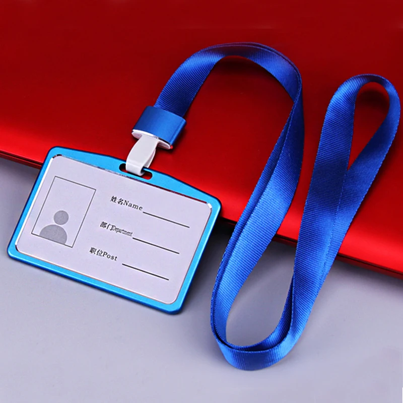Aluminum Alloy Card Cover Men Women Business Work Name Card ID Badge Lanyard Metal Case Credit Card Holder Bags Protector