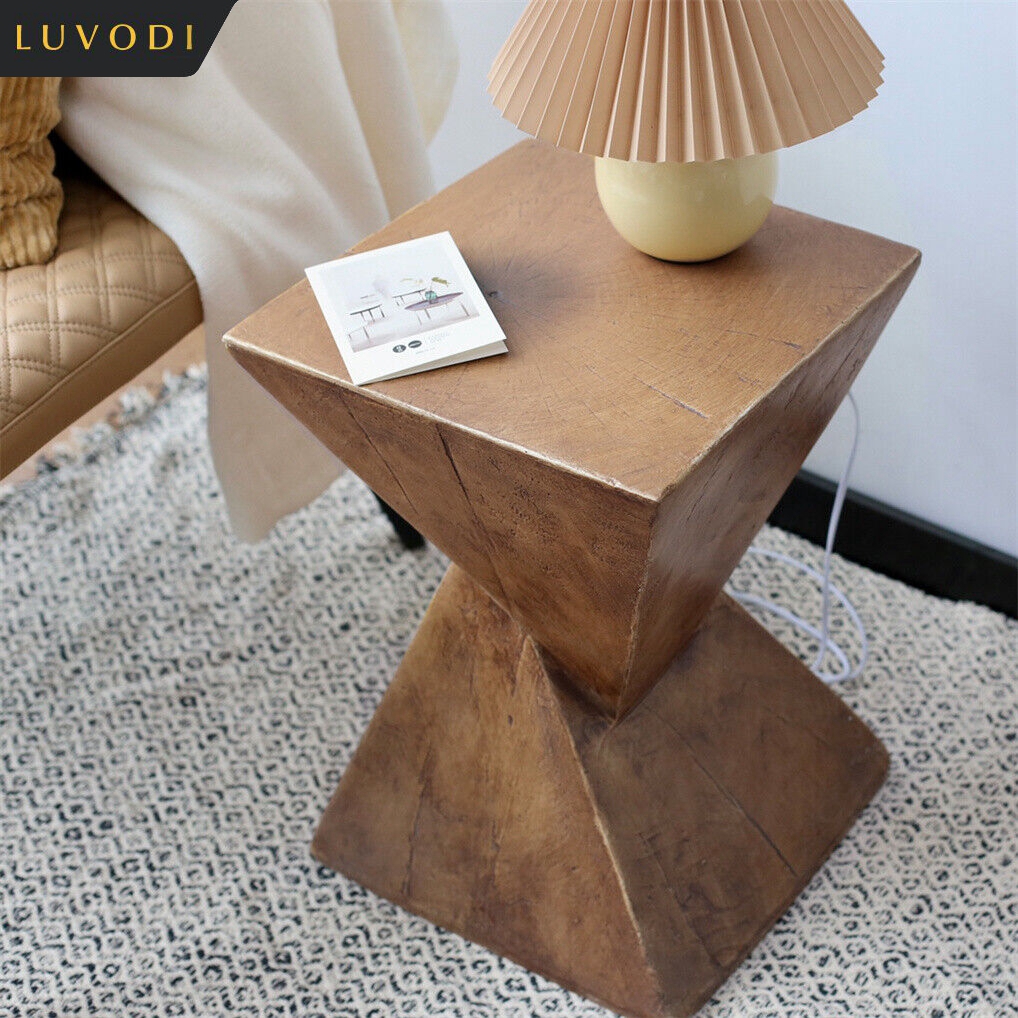 LUVODI Leichter Beton-Akzenttisch, Sitzstuhl, Sofa, seitlicher Nachttisch, Beistelltisch für Wohnzimmer, Schlafzimmer, Innenräume