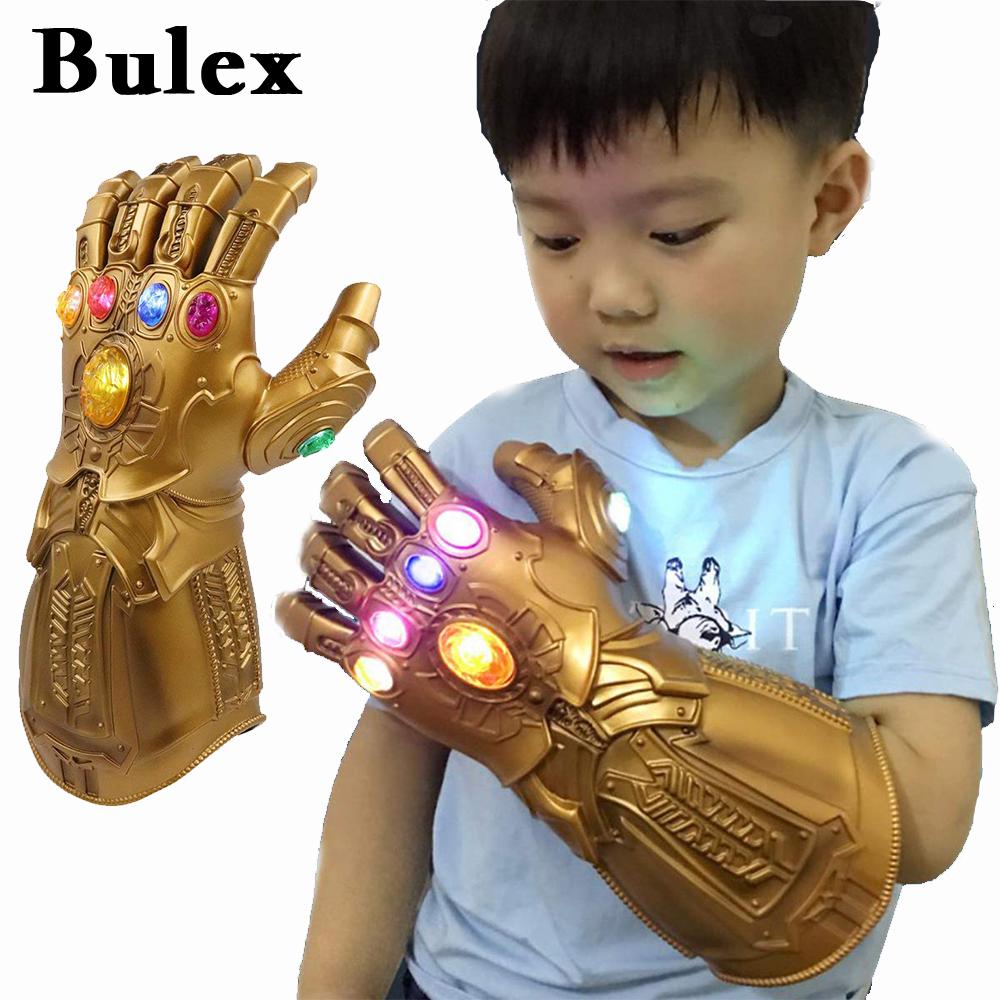 Bulex Infinity Gauntlet Light ถุงมือ Superhero คอสเพลย์ถุงมือ LED เด็กผู้ใหญ่ Carnival เครื่องแต่งกายฮาโลวีน props