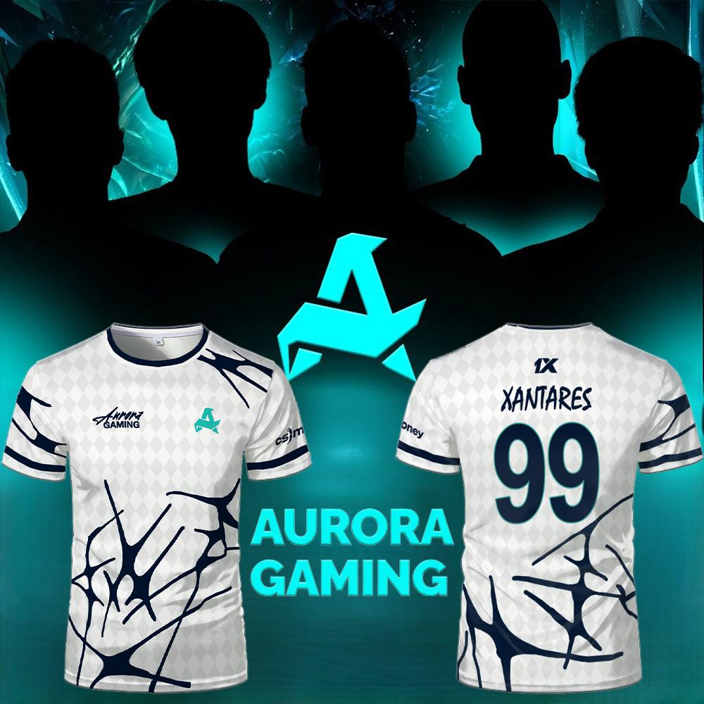 ทีมกีฬา Aurora Gaming Jersey เสื้อยืด XANTARES 99 CS2 ชุดฝึกผู้เล่น Pro League ผู้ชายผู้หญิงแฟนแขนสั้นที่กำหนดเอง