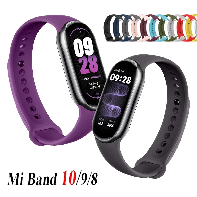 Siliconen bandje voor Xiaomi Mi Band 8 9 10 Smartwatch vervangende zachte armband polsband riem voor Mi Band 8 9 Correa accessoires