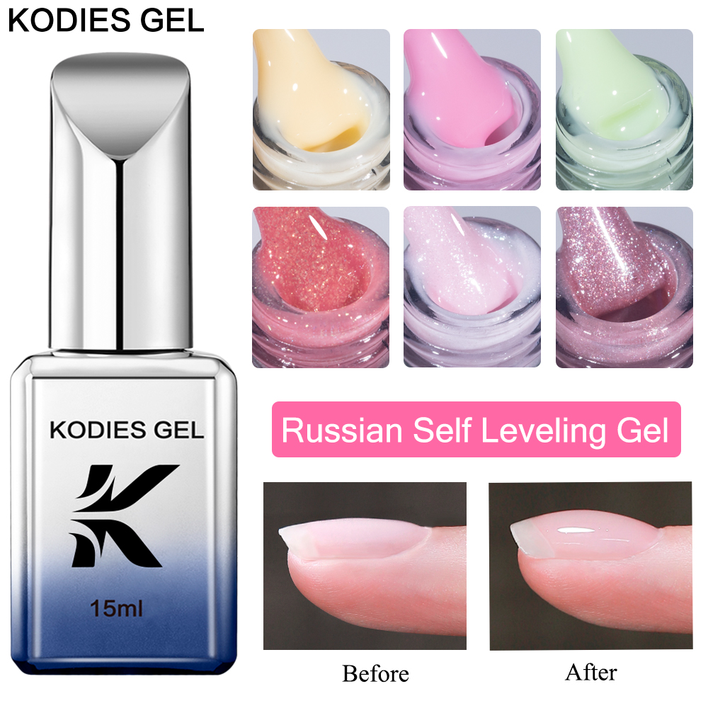 Kodies gel novo auto nivelamento gel unha polonês 15ml semi permanente uv primavera cor nude c arco gel francês manicure qualidade do salão de beleza