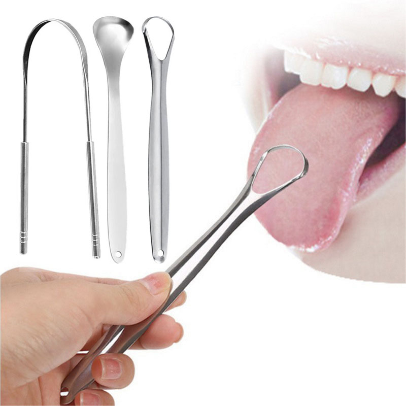 Nettoyeur de grattoir de langue en acier inoxydable, outils de nettoyage de langue, épurateur de langue lavable, accessoires d'outils d'hygiène buccale 1 pièces