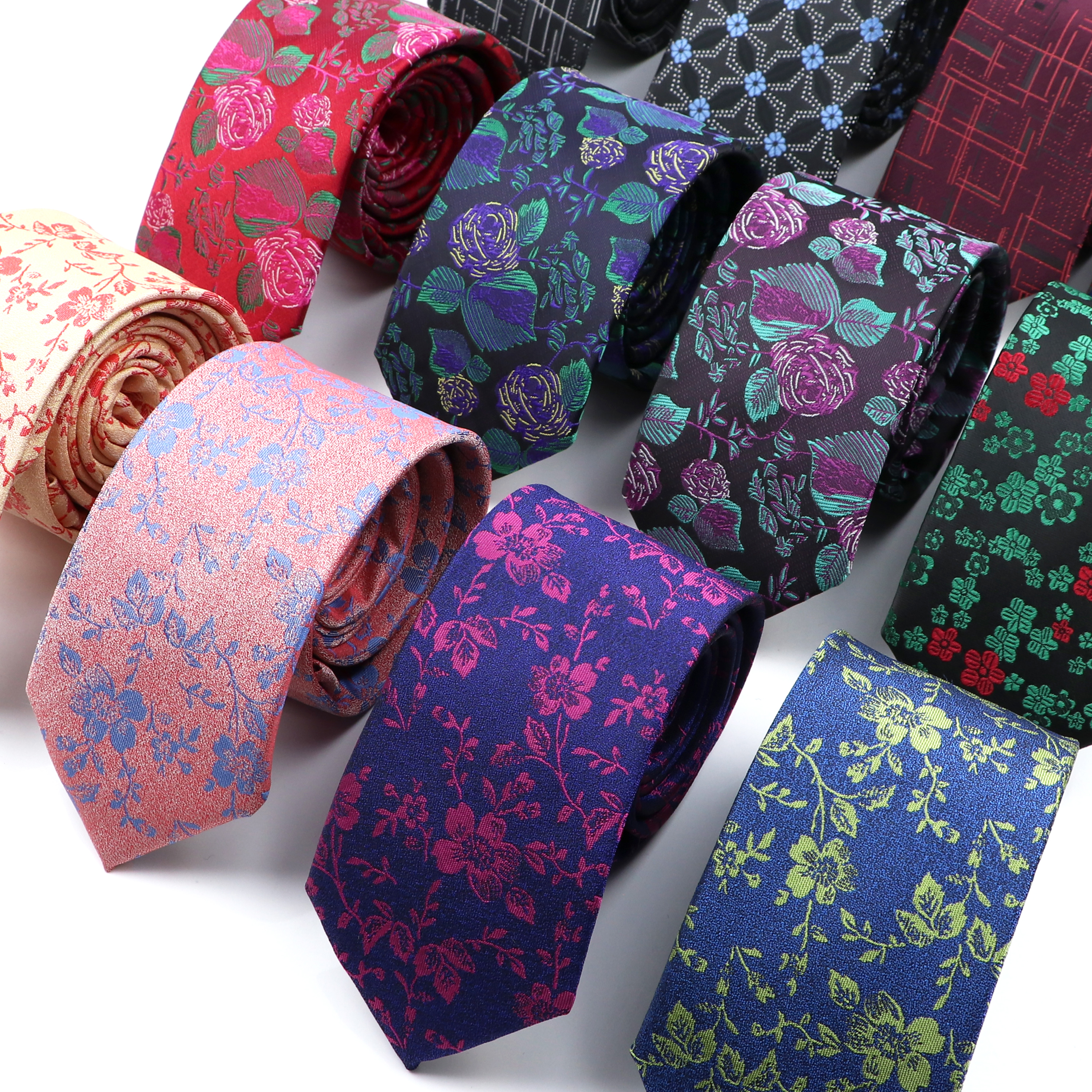 26 estilos masculino jacquard novidade gravatas magro floral paisley listrado gravata negócios terno estreito camisa acessórios de uso diário