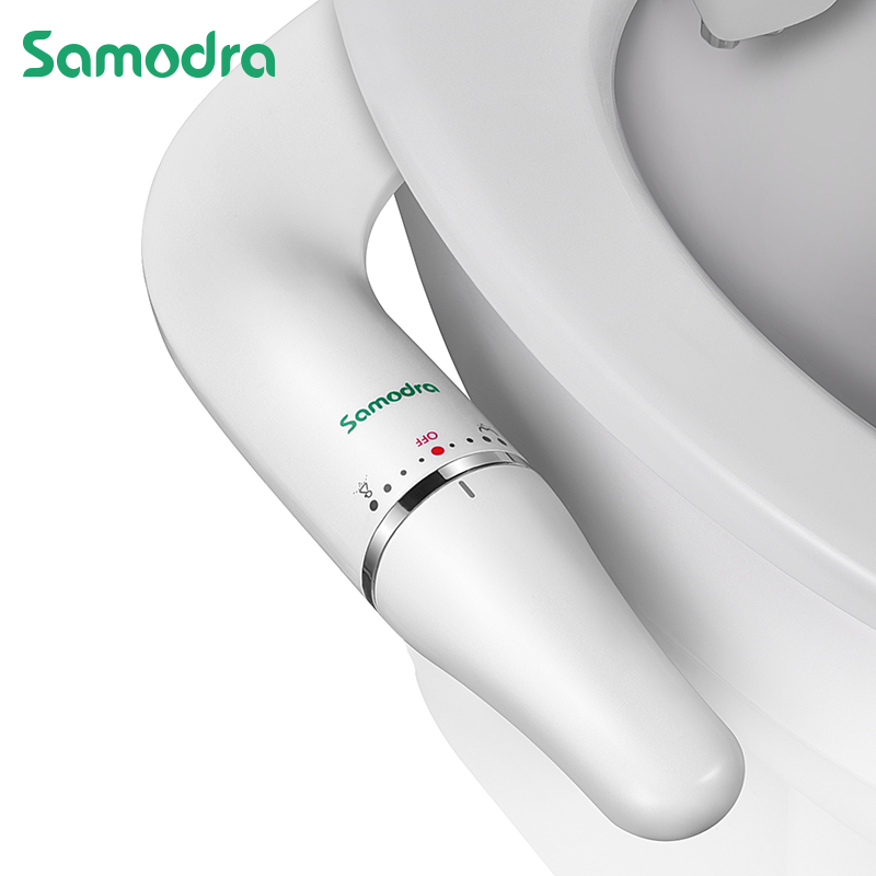 SAMODRA-Bidé de inodoro ultrafino, accesorio para asiento de inodoro con entrada de latón, presión de agua ajustable, ducha higiénica para baño