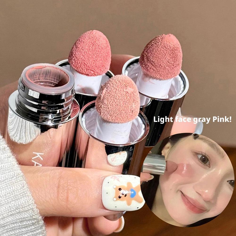 Fluwelen vloeibare Blush Matte sponskop Blusher Natuurlijk blijvend Fleuren gezichtscontour Blush Tint Make-up