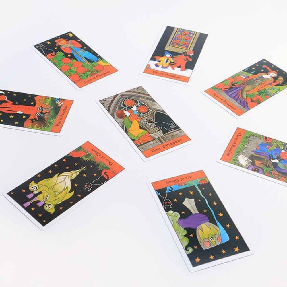 Jeu de cartes de tarot Halloween, manuel en papier, 11.3x6.3cm
