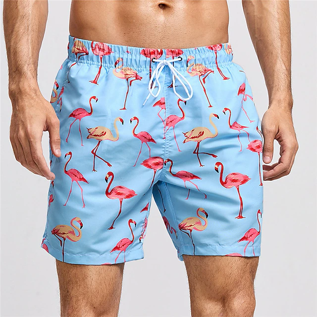 Pantaloncini da surf da uomo pantaloncini da bagno costume da bagno pantaloncini da spiaggia estivi stampa grafica fenicottero anatra gialla Comfort pantaloncini traspiranti