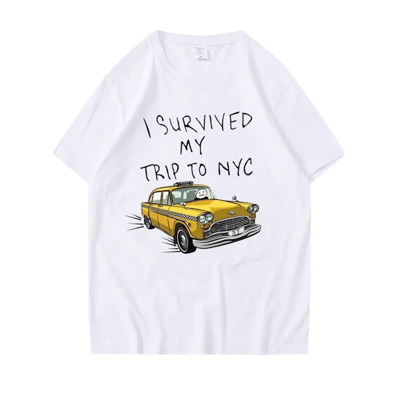 เสื้อยืด unisex แฟชั่นสำหรับผู้หญิงเสื้อพิมพ์ลายเสื้อยืดสไตล์เดียวกันของทอมฮอลแลนด์ฉันรอดจากการเดินทางไปนิวยอร์ค