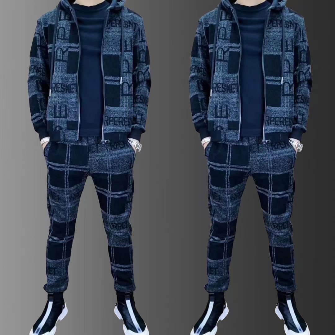 メンズジッパーパーカートラックスーツセット高級ロゴプリントジャケット + スウェットパンツ男性ラペルジャケットスーツ 2 個屋外アスレチックセット