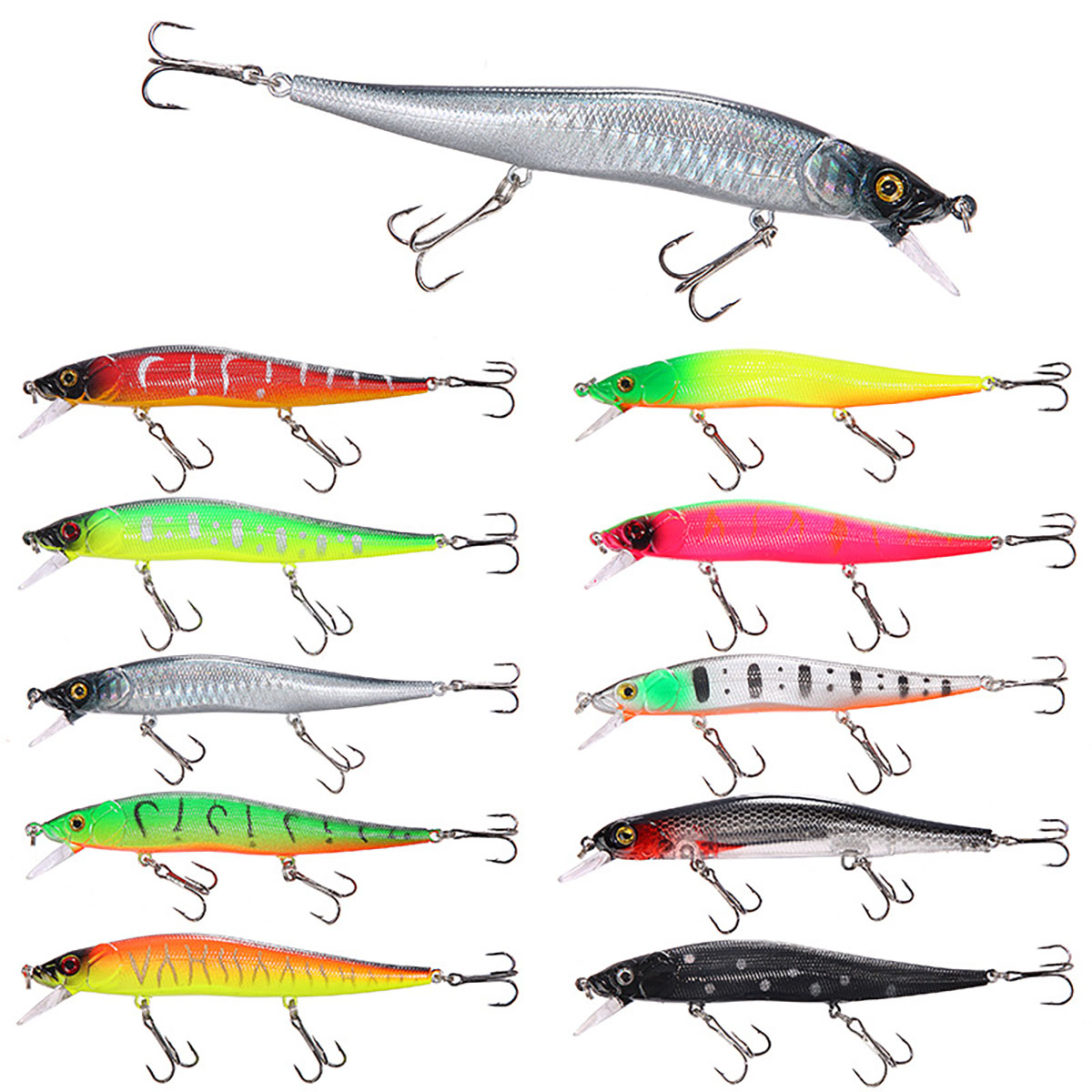 1 pçs 115mm 14g minnow isca de pesca wobblers afundando qualidade artificial profunda plástico duro isca crankbait pesca baixo enfrentar