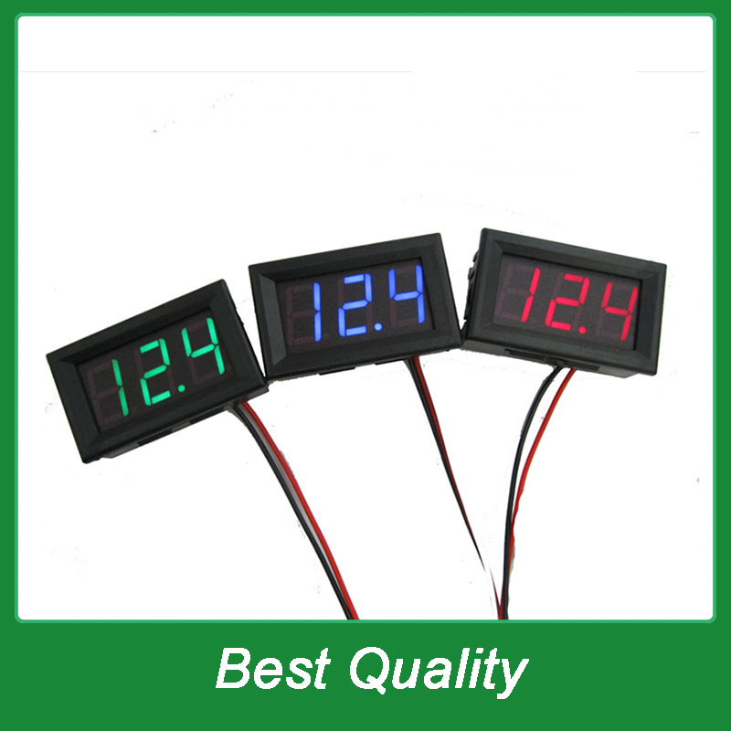 DC 0-30V 3 cables LED panel de pantalla digital voltímetro voltaje voltímetro motor de coche